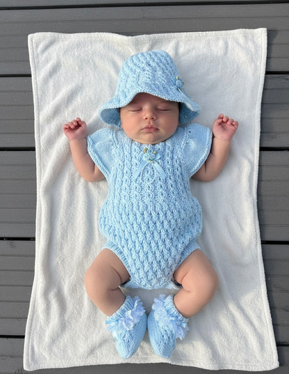 "Ruffle” Romper Knitting pattern for Reborn doll 16 -22” or 0-3 Month Old Baby
