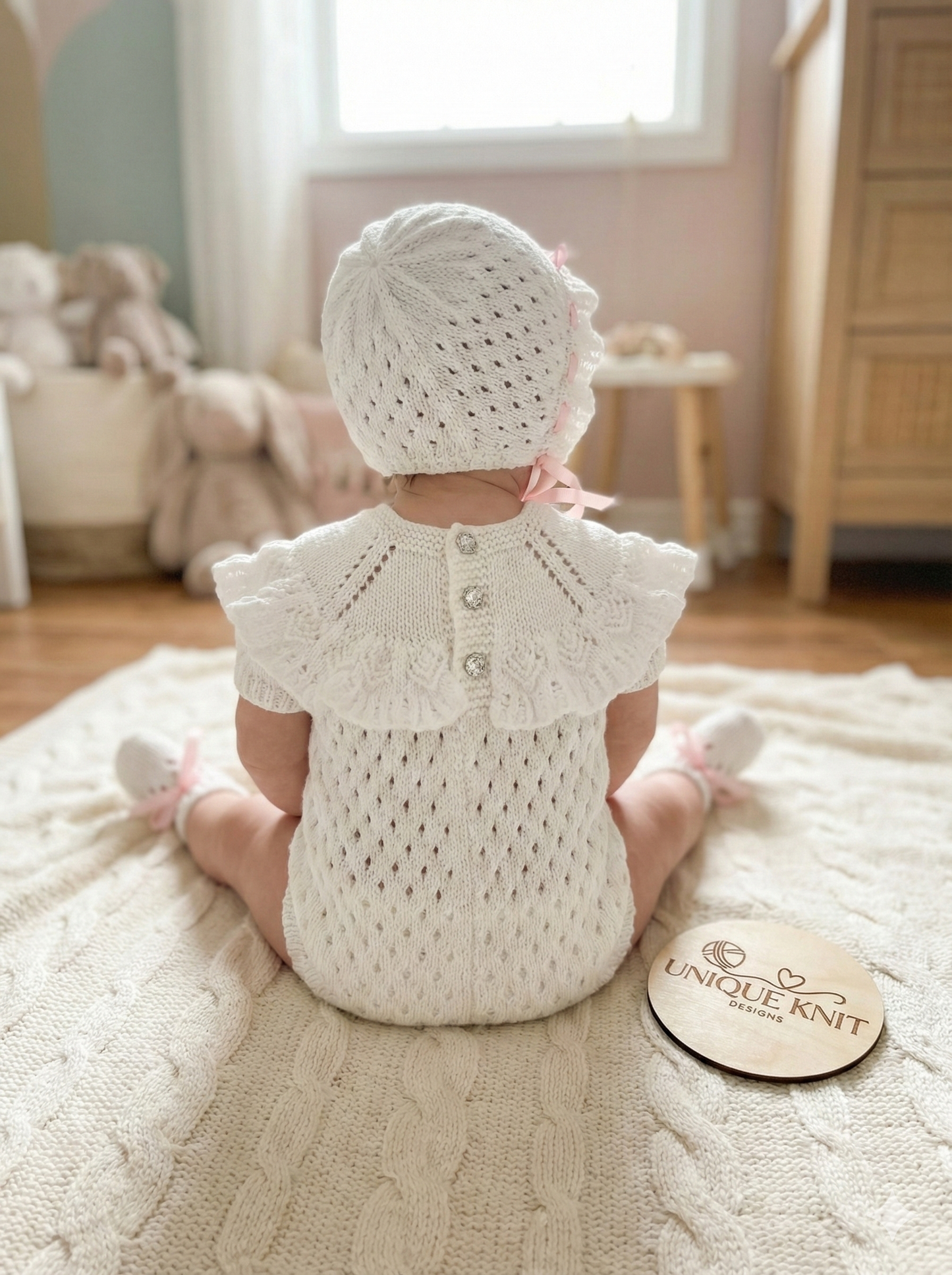 "Crystal” Romper Knitting pattern for Reborn doll 16 -22” or 0-3 Mth Old Baby