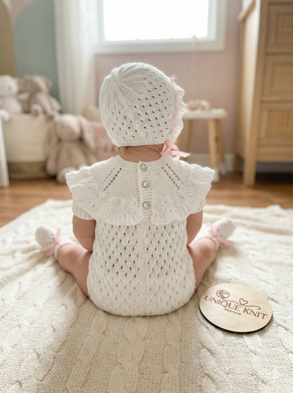 "Crystal” Romper Knitting pattern for Reborn doll 16 -22” or 0-3 Mth Old Baby