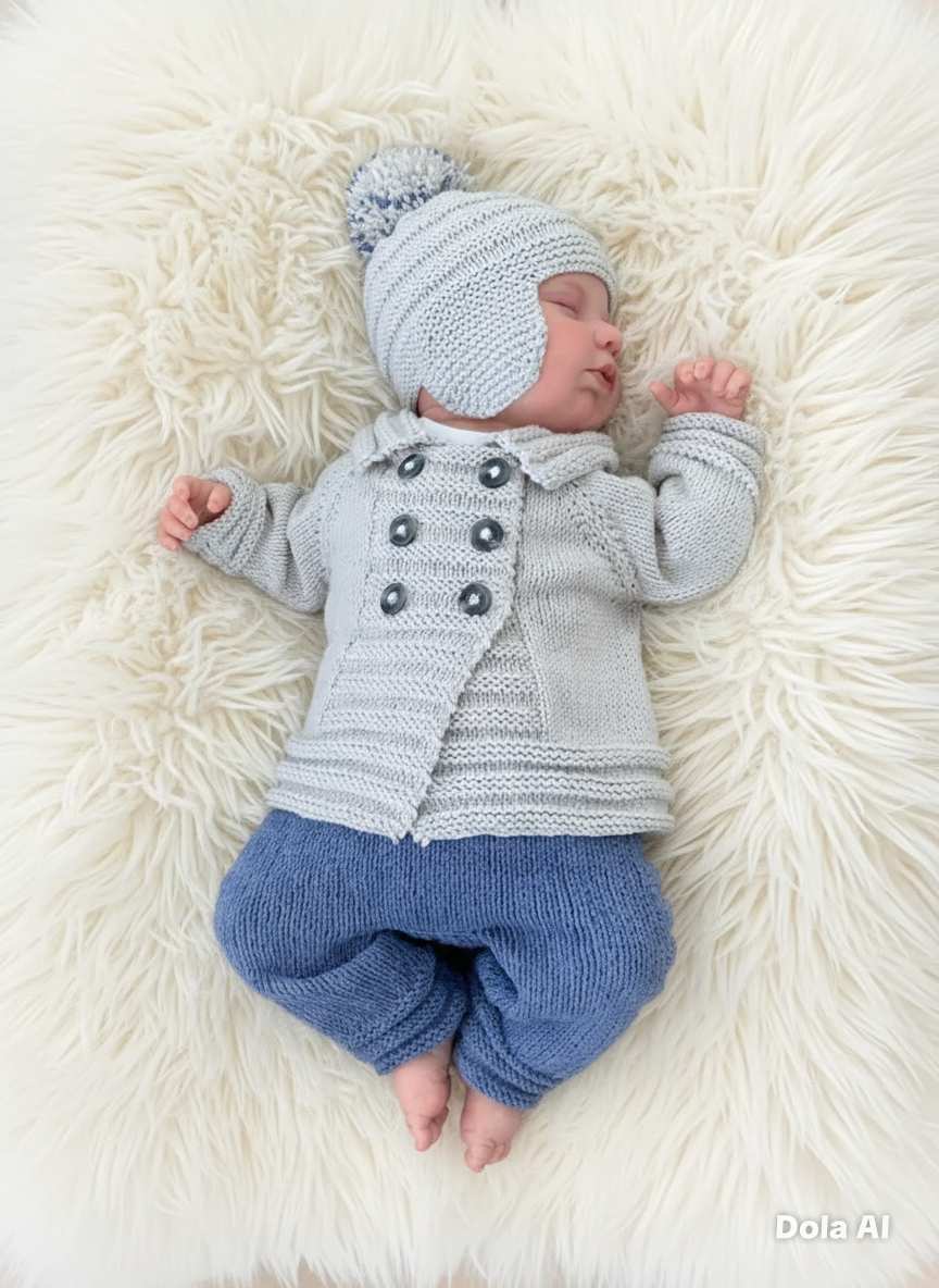 "Rowan” 4 Piece Set Knitting pattern for Reborn doll 16-22” or 0-3 Mth Old Baby