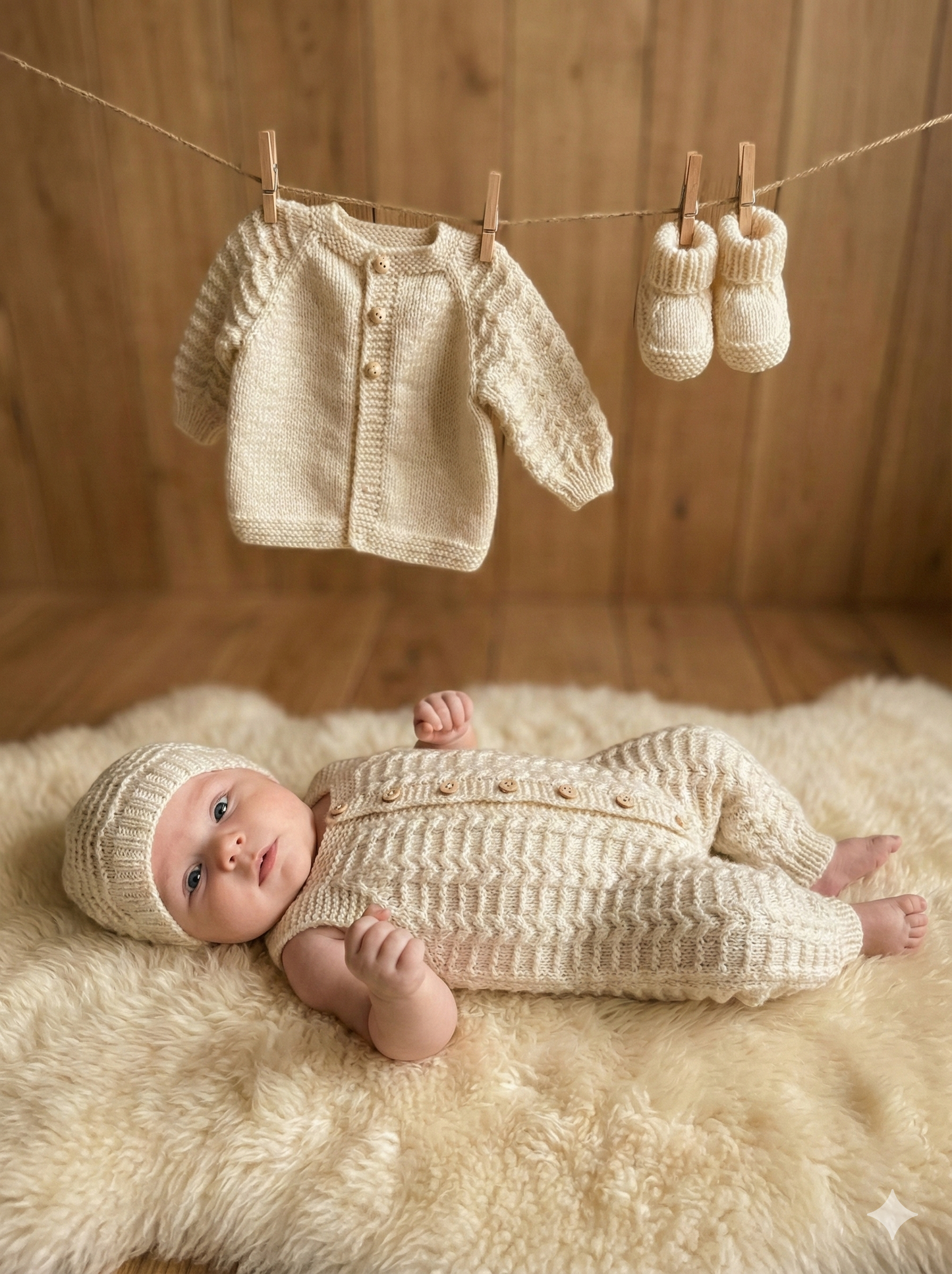 "Aurora” Dungaree set Knitting pattern set for Reborn doll 16 -22” or 0-3 Month Old Baby