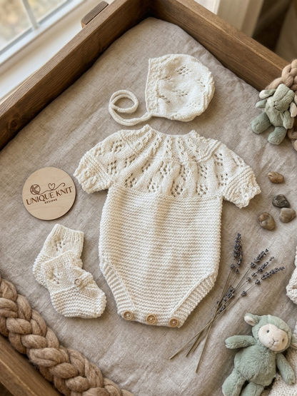 "Luna” 3 Piece Knitting pattern set for Reborn doll 16-22” or 0-3 Month Old Baby