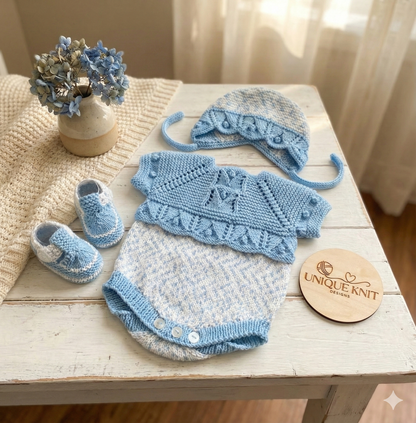 "Candy” Romper Knitting pattern for Reborn doll 16 -22” or 0-3 Month Old Baby