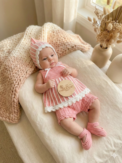 "Twinkle ” 4 Piece Set Knitting pattern for Reborn doll 16 -22” or 0-3 Mth Old Baby