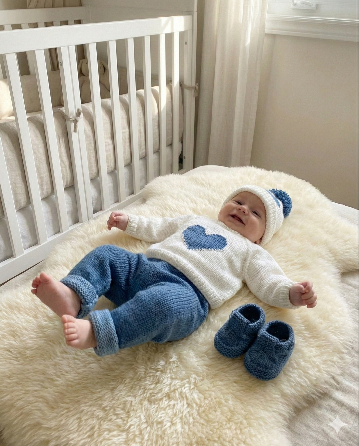 "Camellia” Jeans Set Knitting pattern for Reborn doll 16 -22” or 0-3 Mth Old Baby