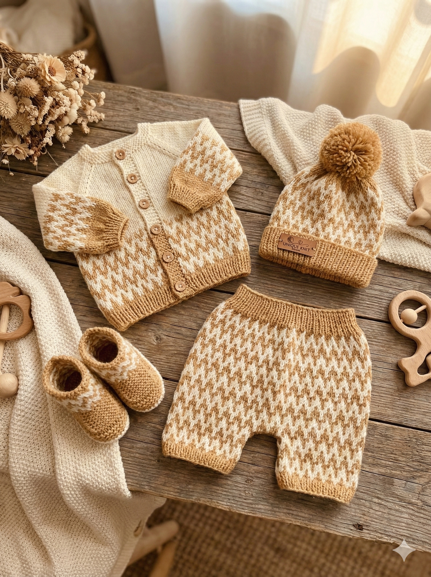"Zingara” 4 Piece Knitting pattern set for Reborn doll 16 -22” or 0-3 Month Old Baby
