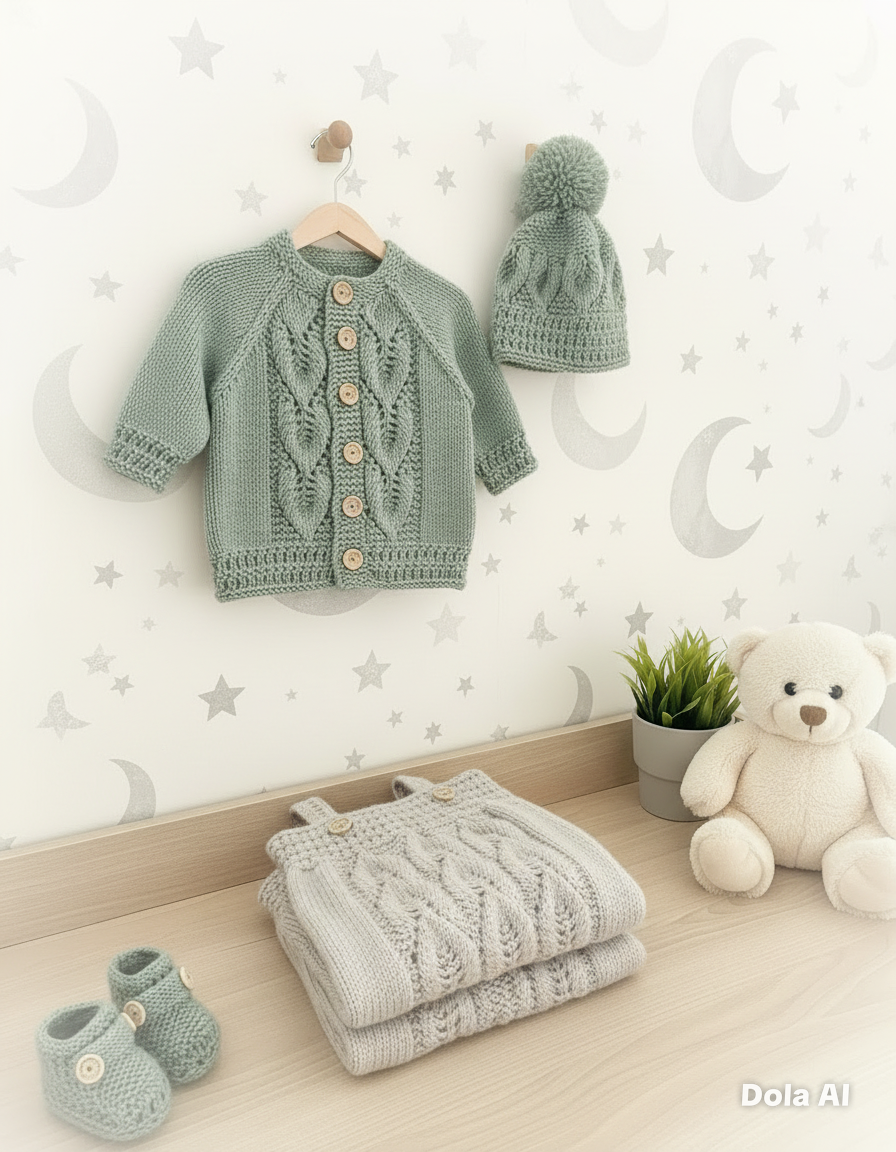 "Oregano” 4 Piece Set Knitting pattern for Reborn doll 16-22” or 0-3 Mth Old Baby