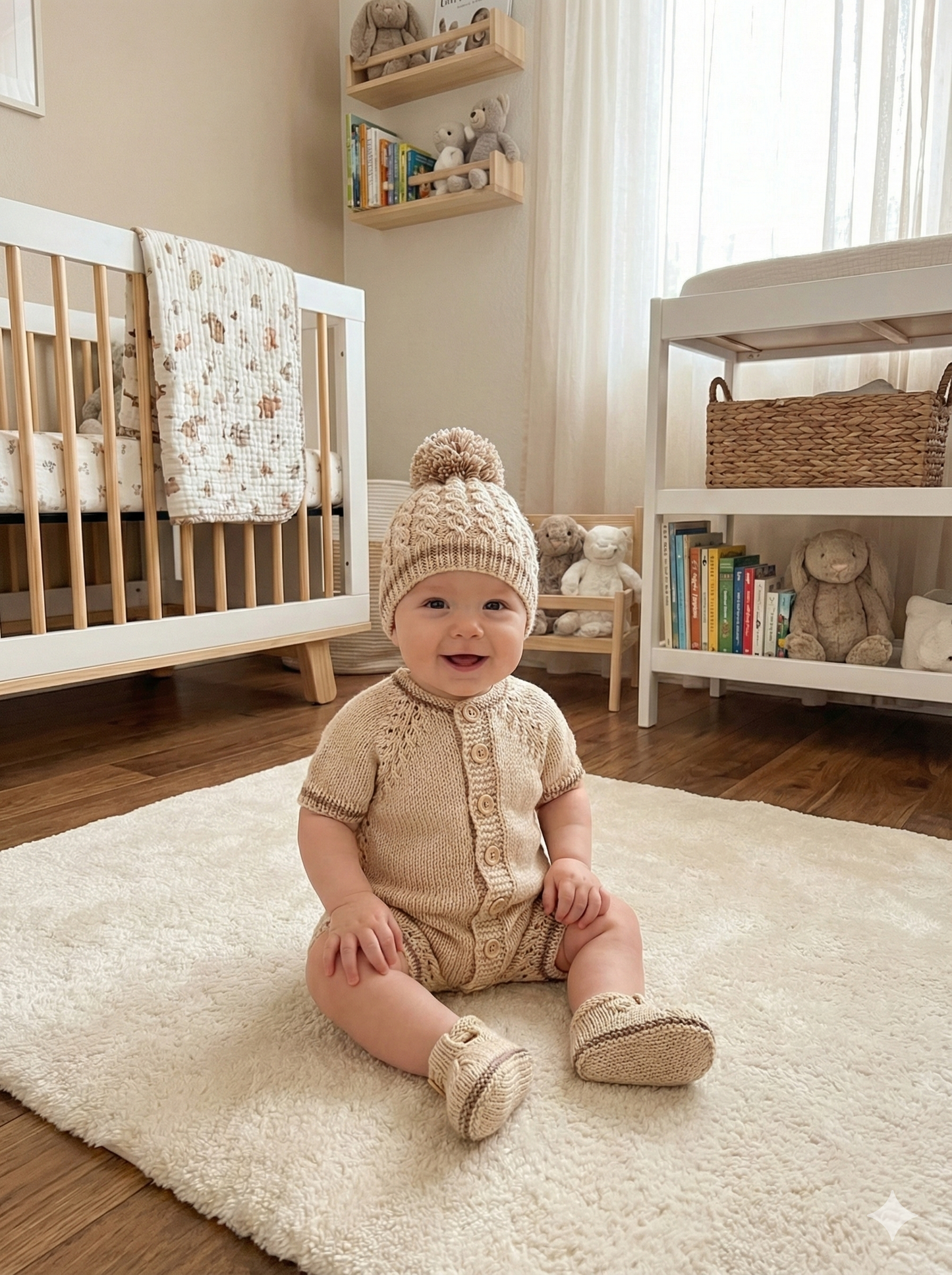 "Merlot” Romper Knitting pattern for Reborn doll 16 -22” or 0-3 Month Old Baby