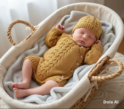 "Peanut" Romper knitting pattern for reborn doll 16-22" or 0-3 Month old baby