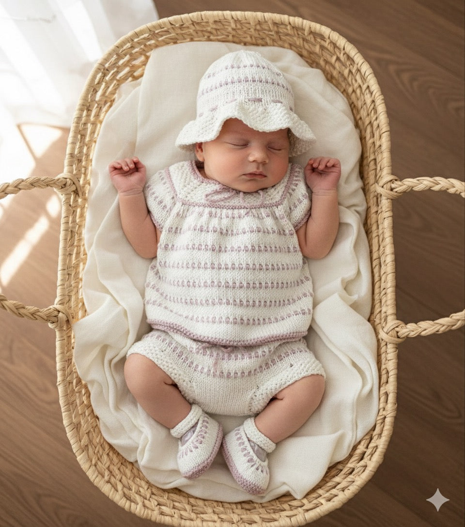 "Brook” 5 piece knitting pattern set for a reborn doll 16 -22” or 0-3 Month Old Baby