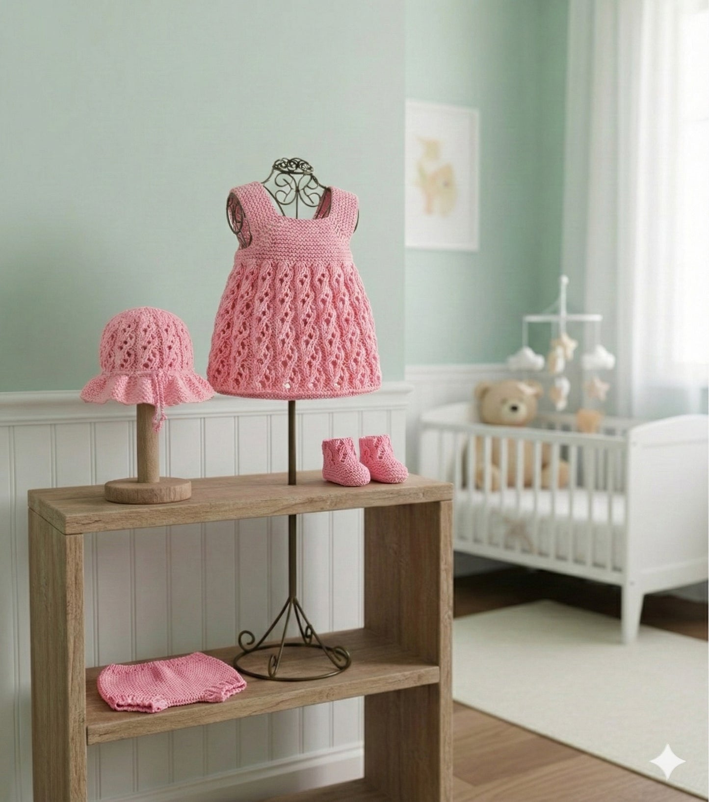 "Misty” 4 Piece Set Knitting pattern for Reborn doll 16-22” or 0-3 Month Old Baby