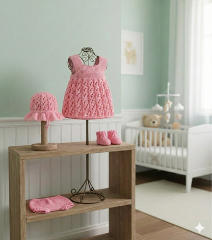 "Misty” 4 Piece Set Knitting pattern for Reborn doll 16-22” or 0-3 Month Old Baby