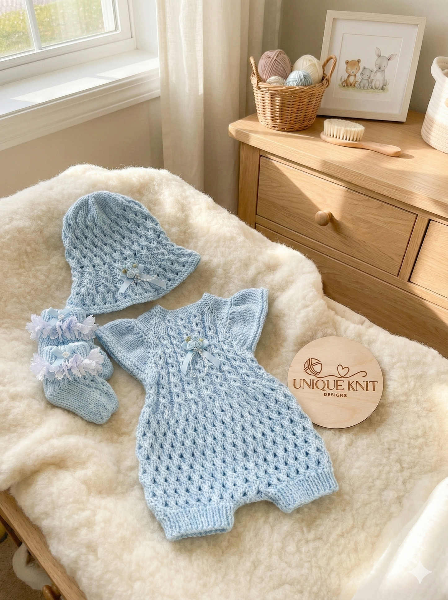 "Ruffle” Romper Knitting pattern for Reborn doll 16 -22” or 0-3 Month Old Baby