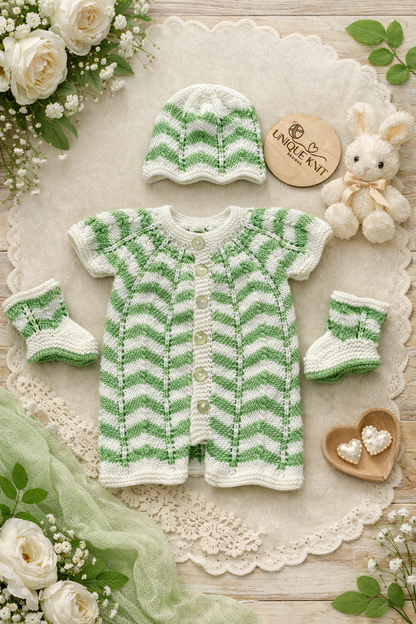 "Chevronette” Multi-piece Knitting pattern for Reborn doll 16 -22” or 0-3 Month Old Baby