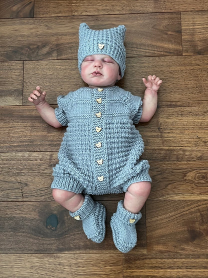 "Mango" Romper knitting pattern for reborn doll 16-22" or 0-3 Month old baby