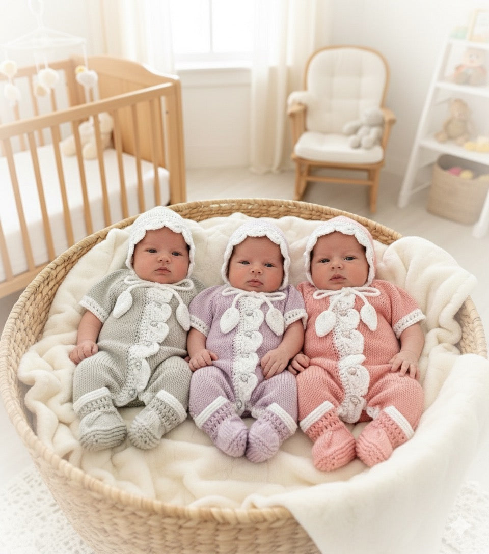 "Apple” Romper Knitting pattern for Reborn doll 16 -22” or 0-3 Mth Old Baby