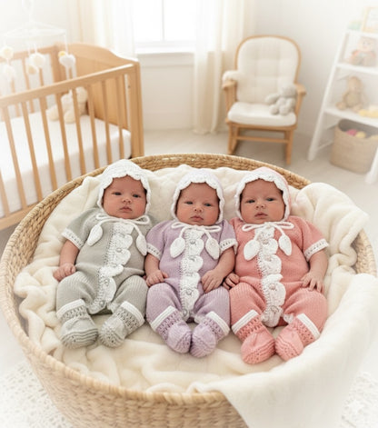 "Apple” Romper Knitting pattern for Reborn doll 16 -22” or 0-3 Mth Old Baby