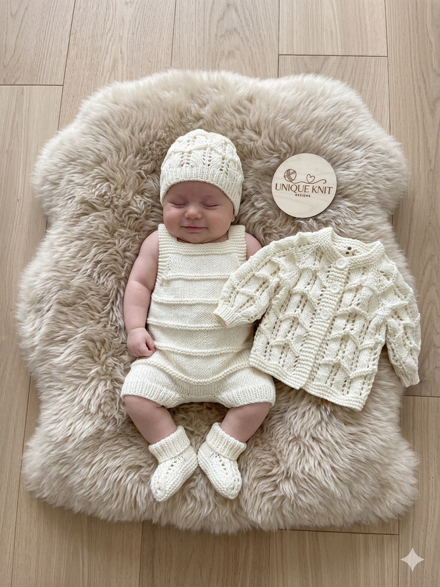 "Amari” Multi-piece Knitting pattern for Reborn doll 16 -22” or 0-3 Month Old Baby