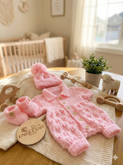"Bluebell ” Romper Knitting pattern for Reborn doll 16 -22” or 0-3 Mth Old Baby