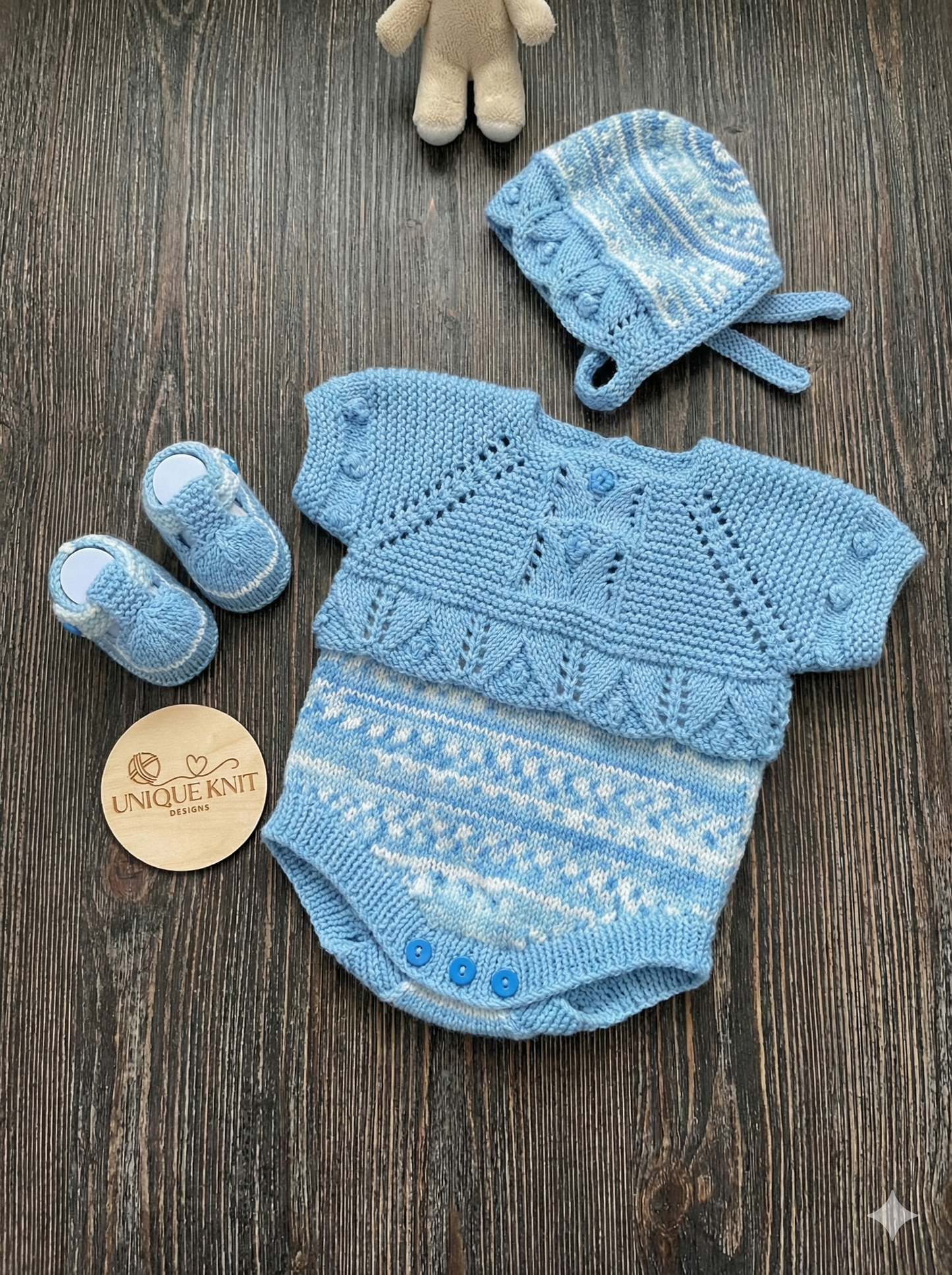 "Candy” Romper Knitting pattern for Reborn doll 16 -22” or 0-3 Month Old Baby