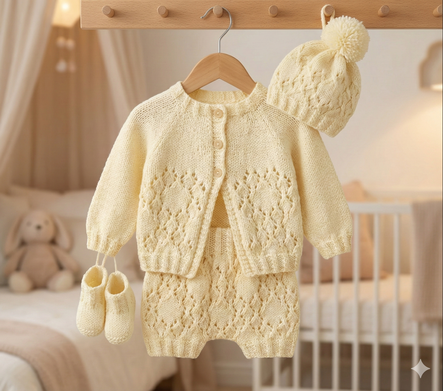 "Aster ” 4 Piece Set Knitting pattern for Reborn doll 16 -22” or 0-3 Mth Old Baby