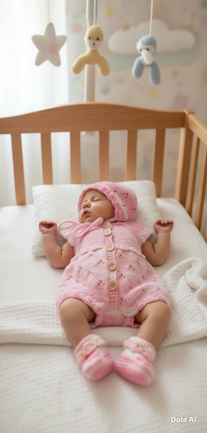 "Angel” Romper Knitting pattern for Reborn doll 16 -22” or 0-3 Month Old Baby