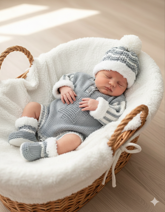 "Jingle Bells” Romper Knitting pattern for Reborn doll 16 -22” or 0-3 Month Old Baby