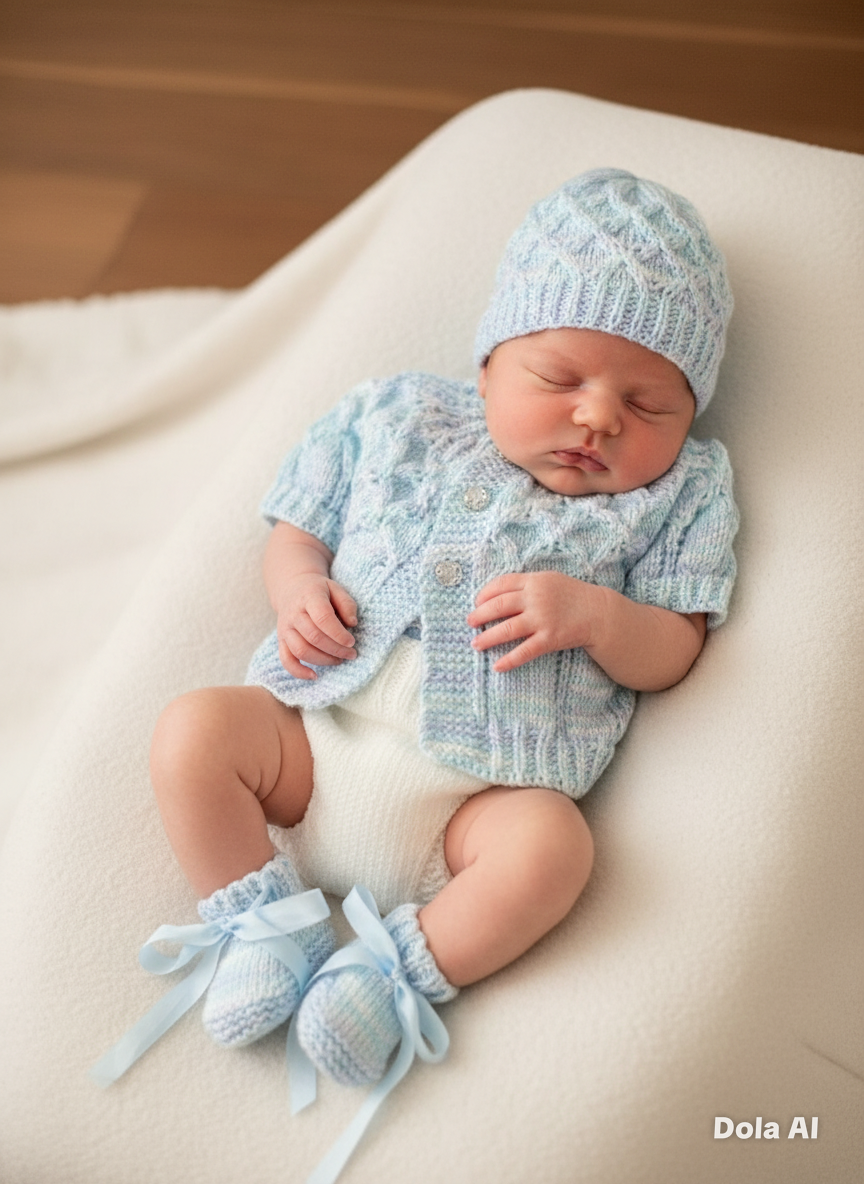 "Sugar & Spice” Multi-piece Knitting pattern for Reborn doll 16 -22” or 0-3 Month Old Baby