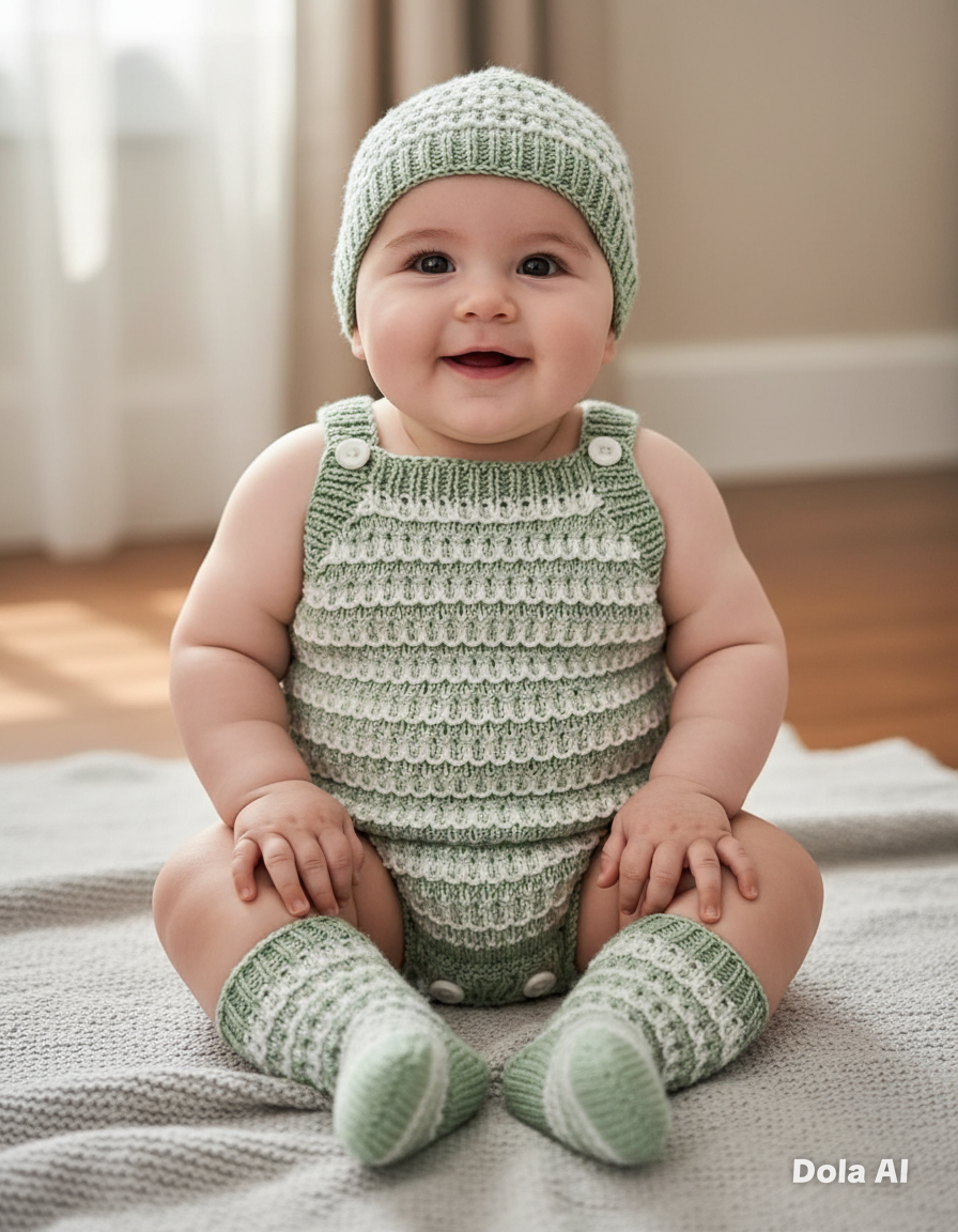 "Kiwi” Romper Knitting pattern set for Reborn doll 16 -22” or 0-3 Month Old Baby