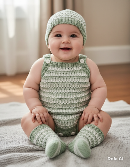 "Kiwi” Romper Knitting pattern set for Reborn doll 16 -22” or 0-3 Month Old Baby