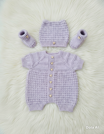 "Mango" Romper knitting pattern for reborn doll 16-22" or 0-3 Month old baby