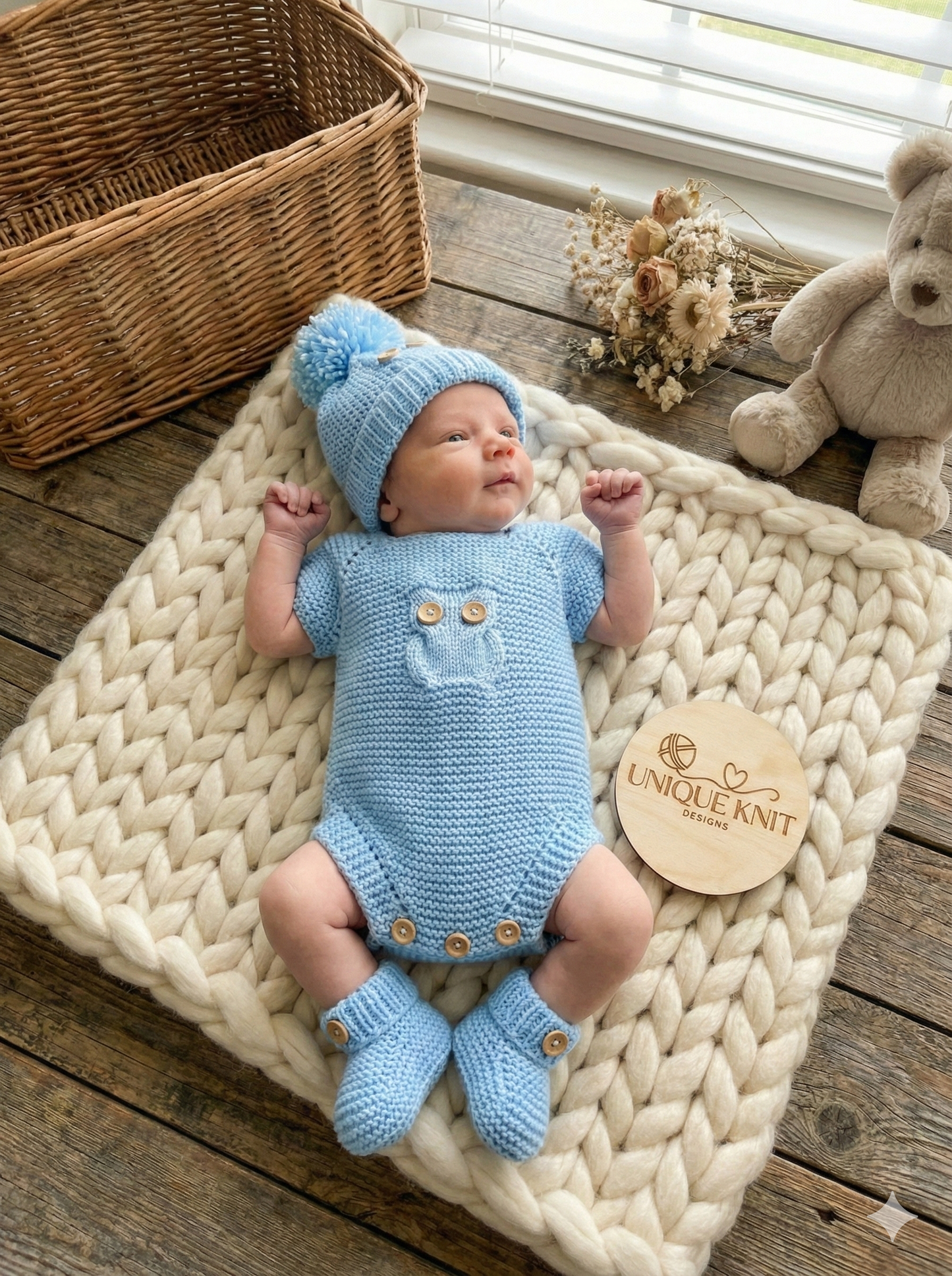 "Buttercup ” Romper Knitting pattern for Reborn doll 16 -22” or 0-3 Mth Old Baby