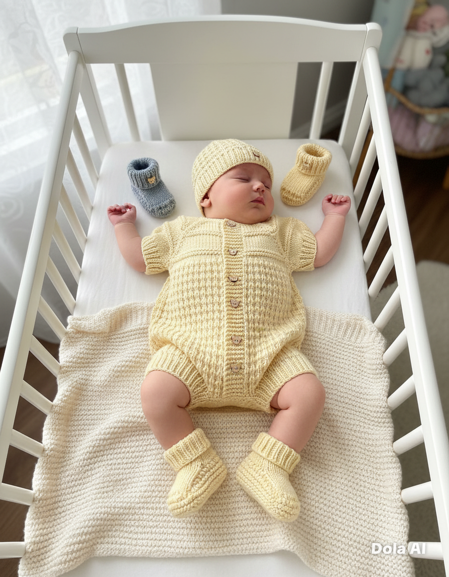"Mango" Romper knitting pattern for reborn doll 16-22" or 0-3 Month old baby