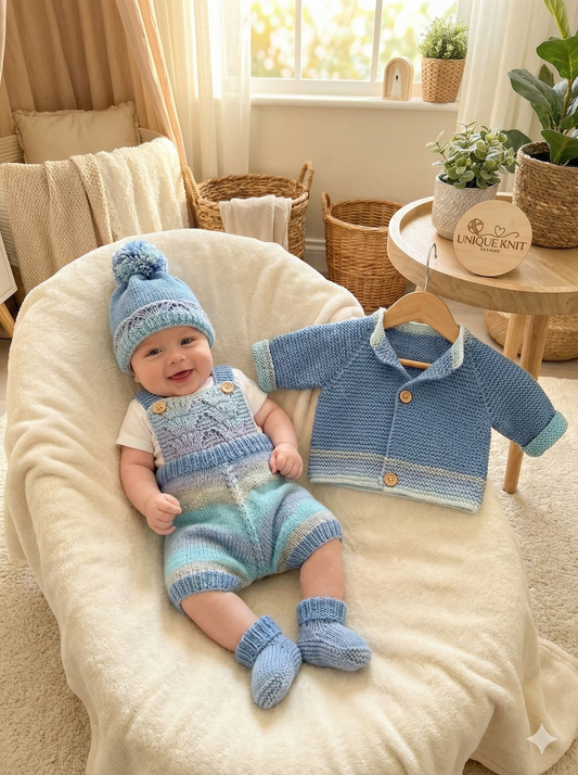 "Capri ” 4 Piece Set Knitting pattern for Reborn doll 16-22” or 0-3 Mth Old Baby