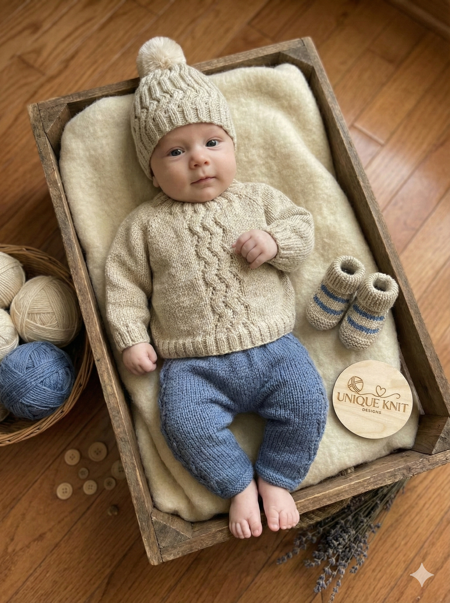 "Manhattan” 4 Piece Set Knitting pattern for Reborn doll 16-22” or 0-3 Month Old Baby