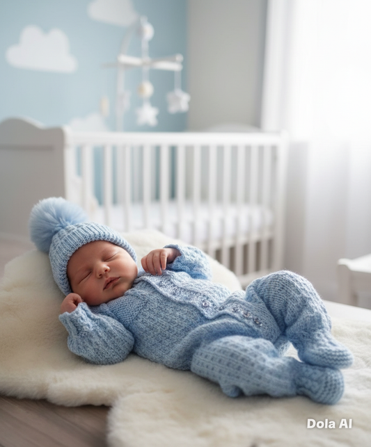 "Primrose” Romper Knitting pattern for Reborn doll 16 -22” or 0-3 Mth Old Baby