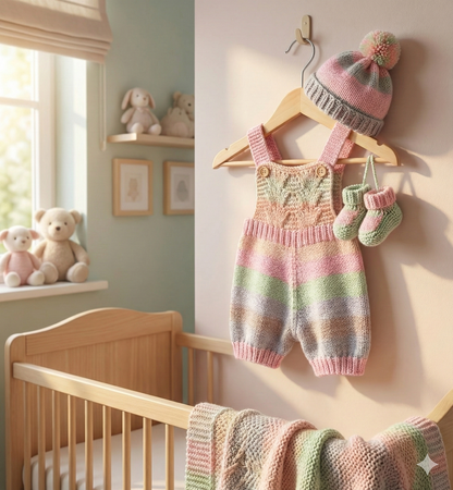 "Capri ” 4 Piece Set Knitting pattern for Reborn doll 16-22” or 0-3 Mth Old Baby