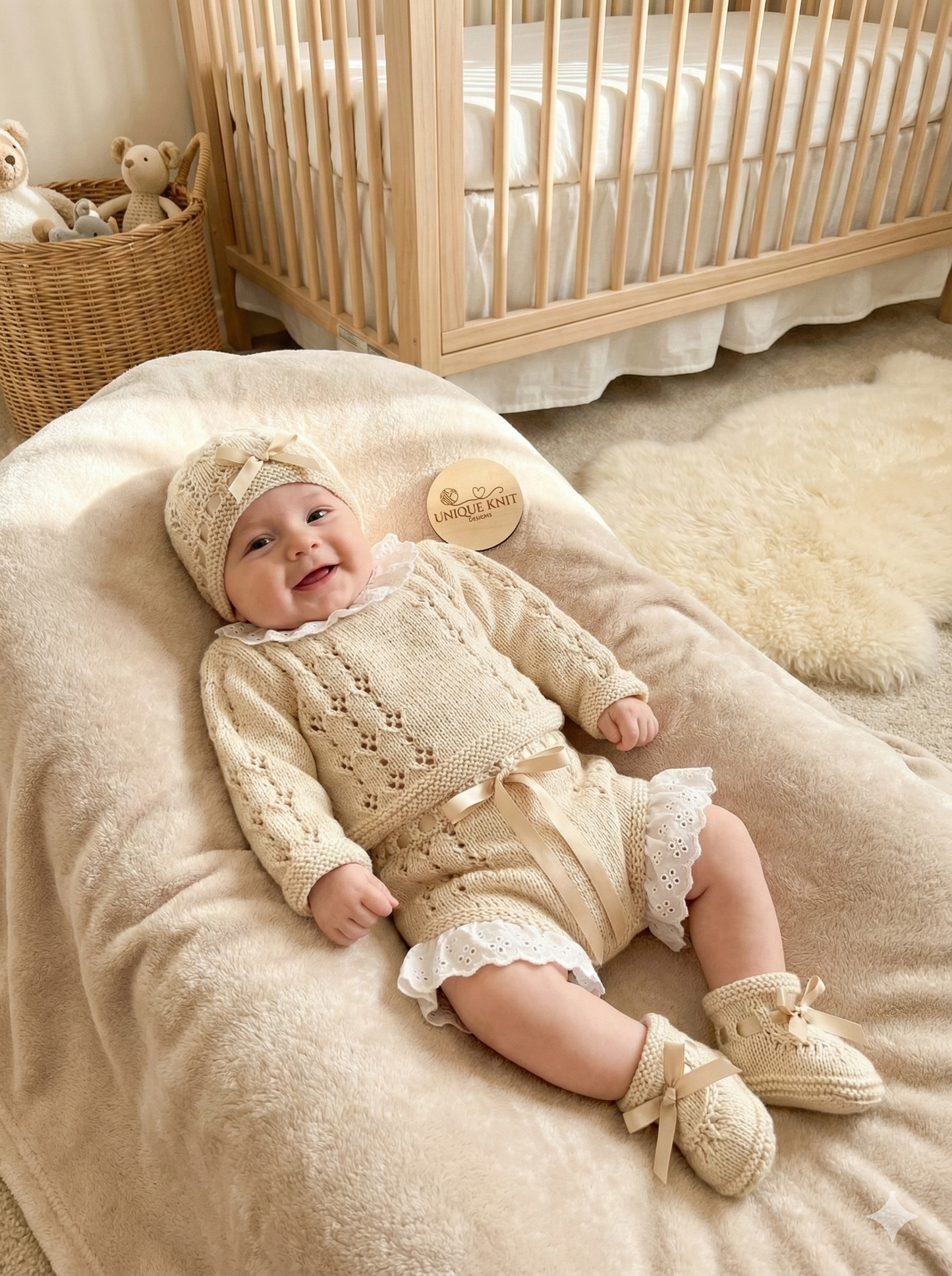 "Dahlia ” Angel Set Knitting pattern for Reborn doll 16 -22” or 0-3 Mth Old Baby