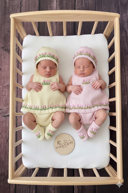 "Betsy” 4 Piece Knitting pattern set for Reborn doll 16 -22” or 0-3 Month Old Baby