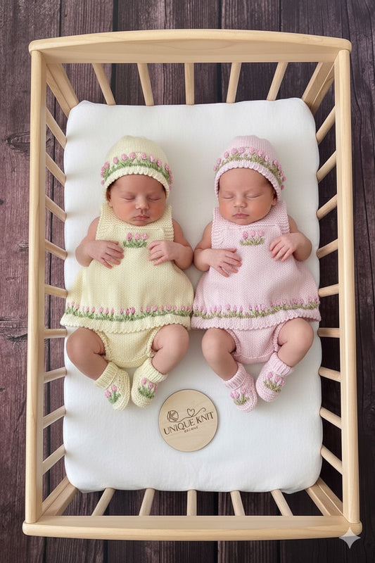 "Betsy” 4 Piece Knitting pattern set for Reborn doll 16 -22” or 0-3 Month Old Baby