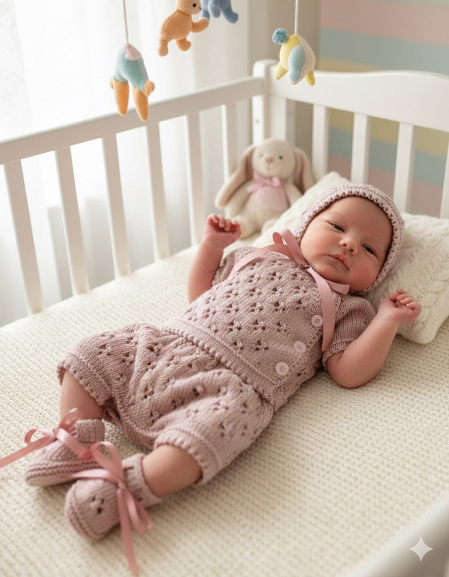 "Britney" 4 piece knitting pattern for reborn doll 16-22" or 0-3 Month old baby