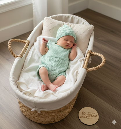 "Foxglove” Romper Knitting pattern set for Reborn doll 16 -22” or 0-3 Mth Old Baby