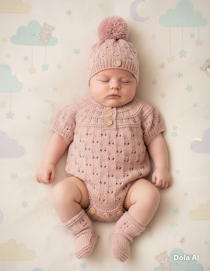 "Pippin” 3 Piece set - 8 sizes from premature to 24 Month old baby