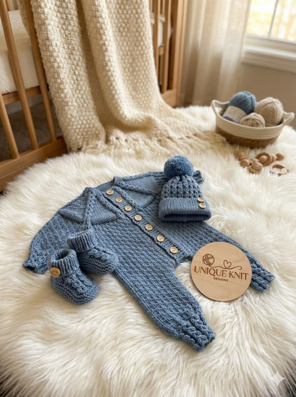 "Primrose” Romper Knitting pattern for Reborn doll 16 -22” or 0-3 Mth Old Baby