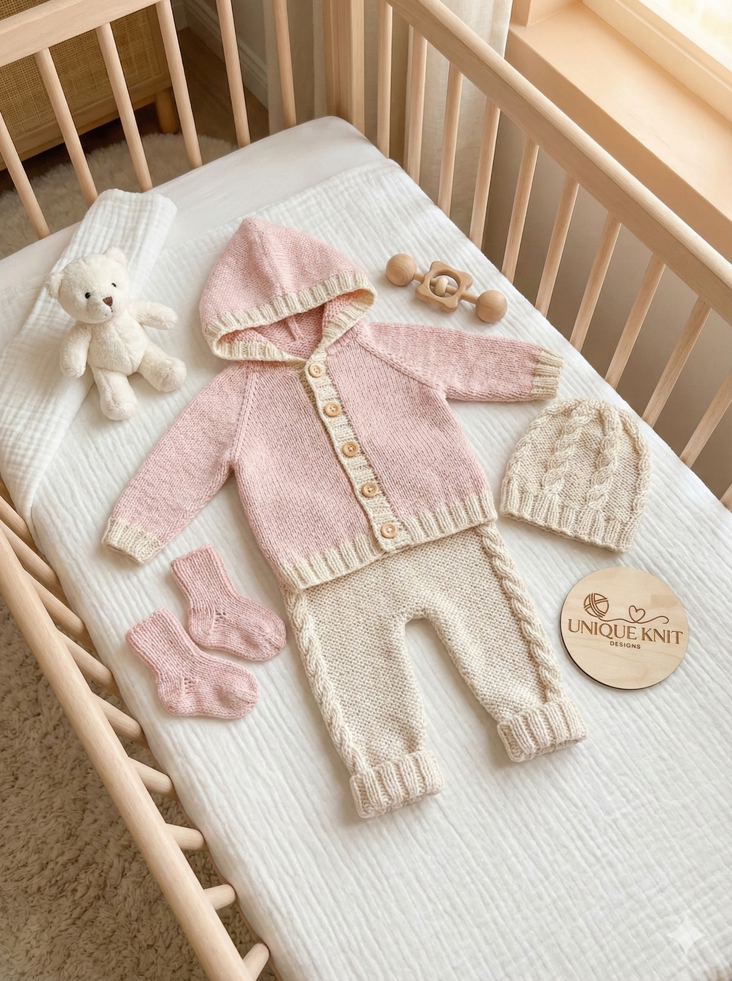 "Clay” 4 Piece Set Knitting pattern for Reborn doll 16-22” or 0-3 Month Old Baby