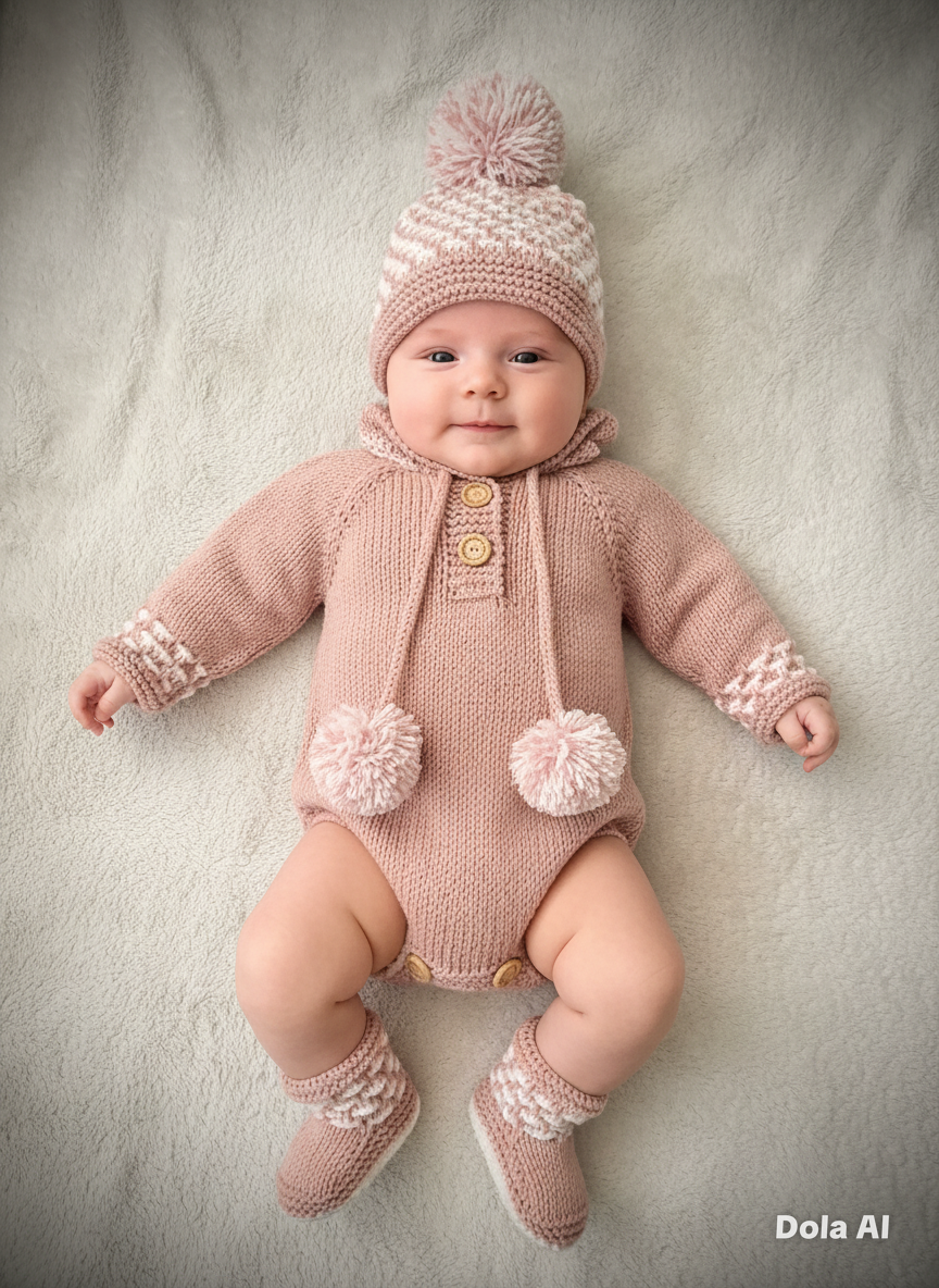 "Holly” Romper Knitting pattern for Reborn doll 16 -22” or 0-3 Month Old Baby