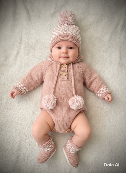 "Holly” Romper Knitting pattern for Reborn doll 16 -22” or 0-3 Month Old Baby