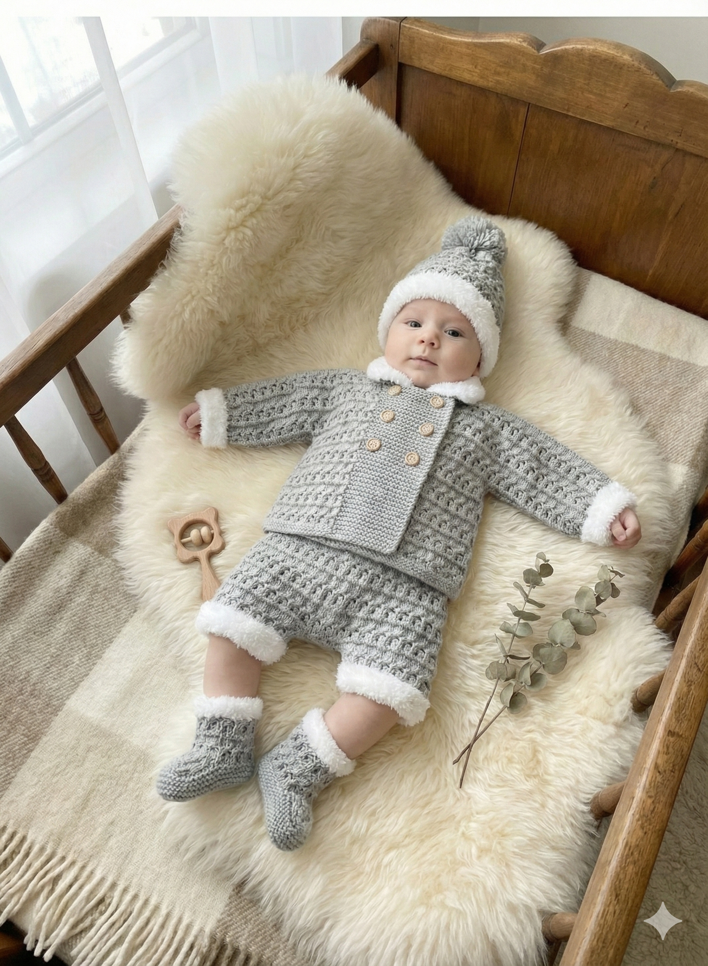 "Pixie” 4 Piece Set Knitting pattern for Reborn doll 16-22” or 0-3 Month Old Baby