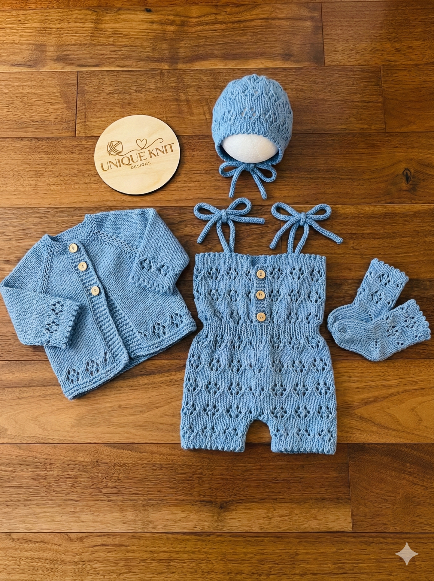 "Davina” 4 piece Set Knitting pattern for Reborn doll 16-22” or 0-3 Month Old Baby