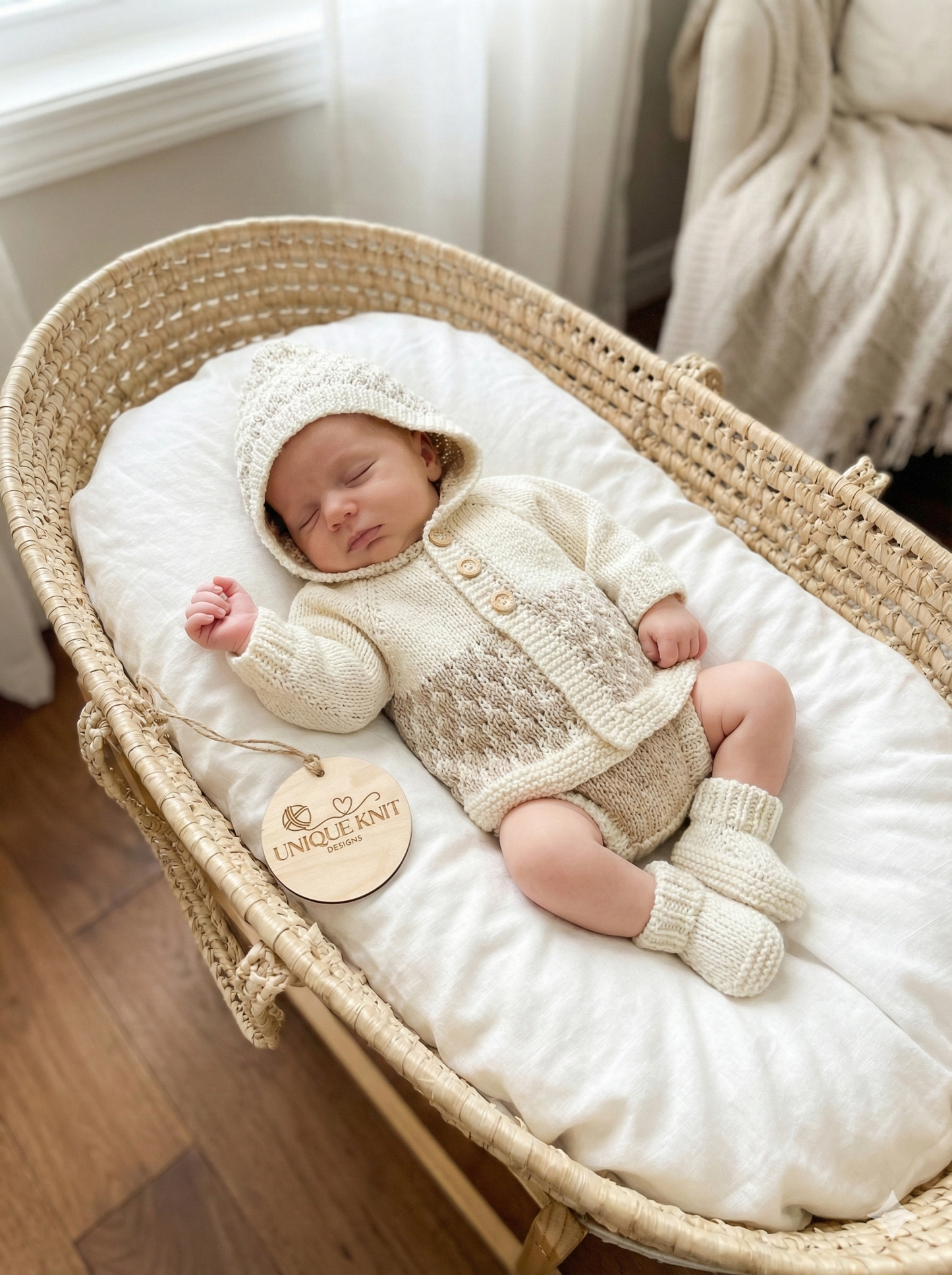 "Popcorn” 4 Piece set Knitting pattern for Reborn doll 16 -22” or 0-3 Month Old Baby